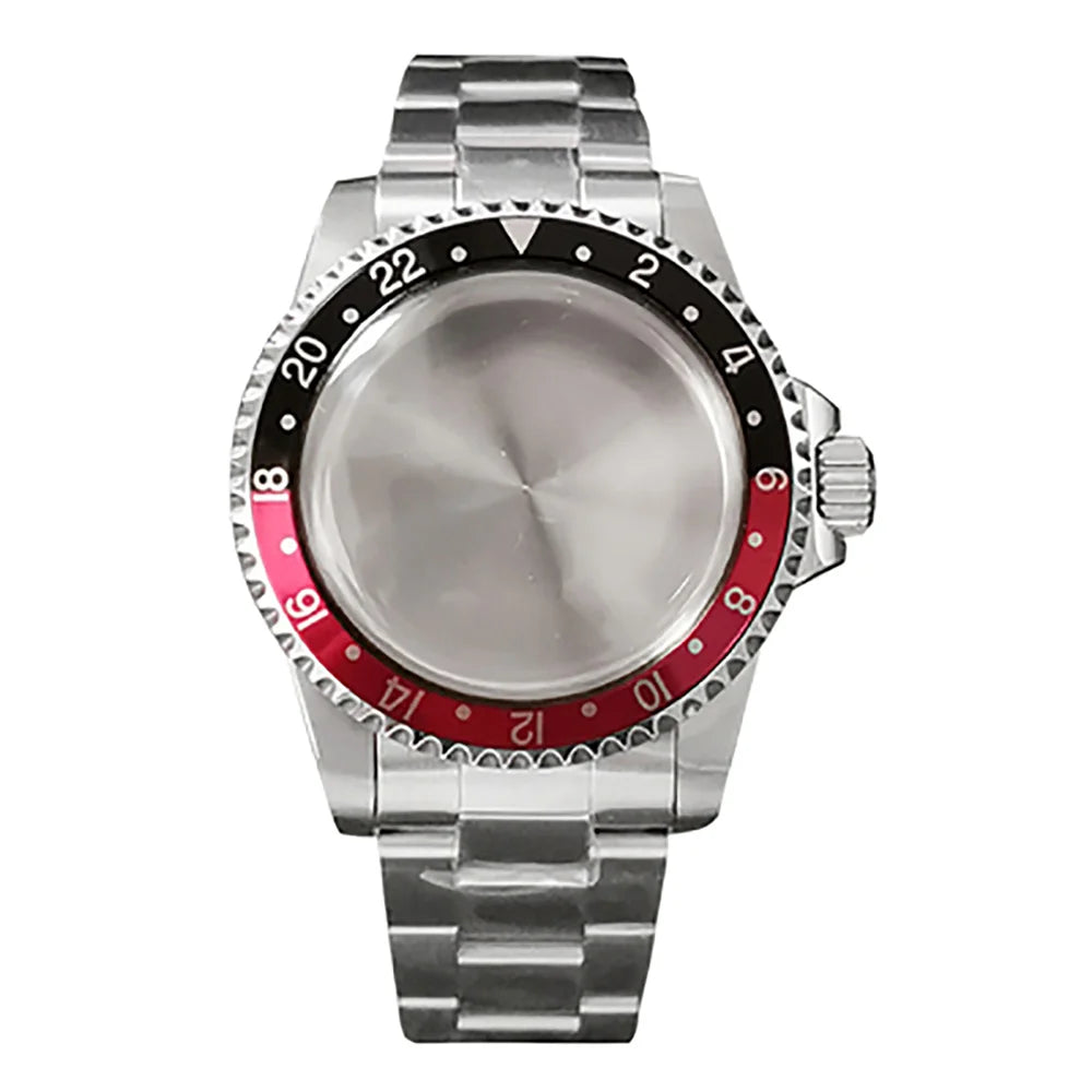39.5MM Watch Case + Strap for NH35/NH36 Stainless Steel Vintage Cases Watchband