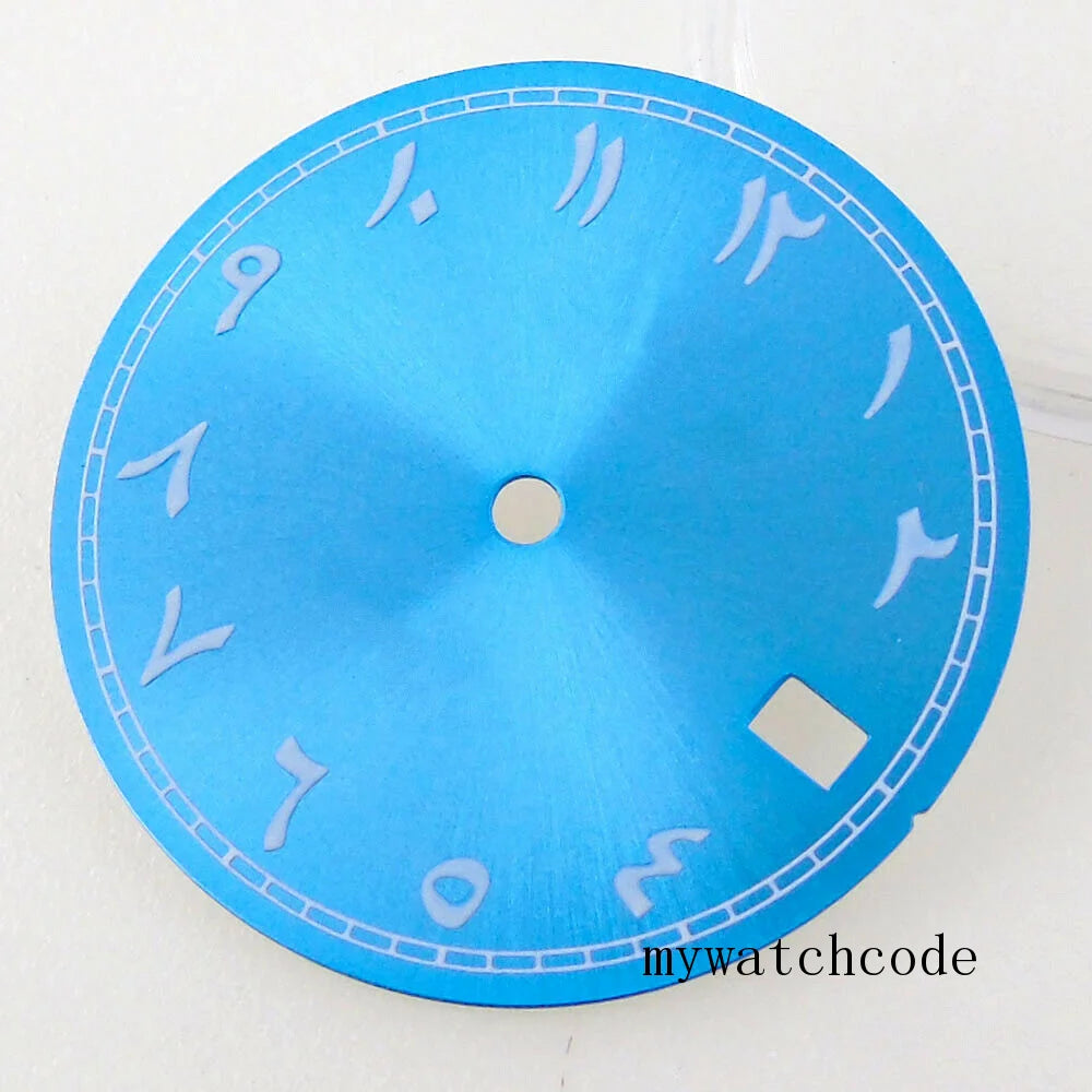 Bliger 29mm multicolor watch dial with green lume, compatible with NH35A NH36A automatic movements.