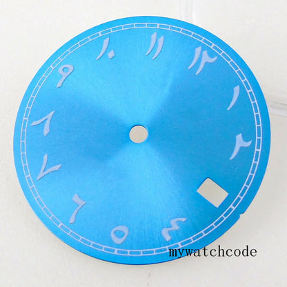 Bliger 29mm multicolor watch dial with green lume, compatible with NH35A NH36A automatic movements.