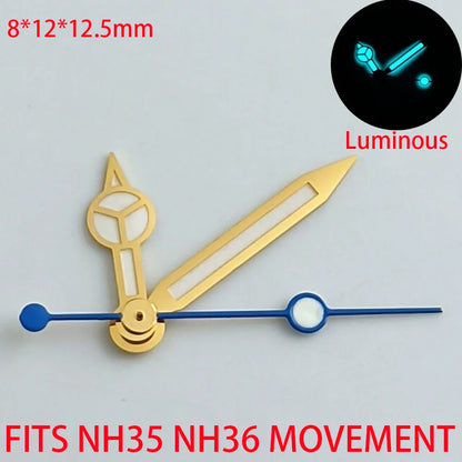 Watch Accessories Pointer NH 35 NH36 Hands Green/Blue Super Luminous Suitable For NH 35 NH36 Movement