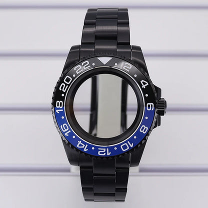 40mm Watch Case PVD Strap Sapphire For NH35 NH36 NH34 ETA 2824 8215 GMT SUB