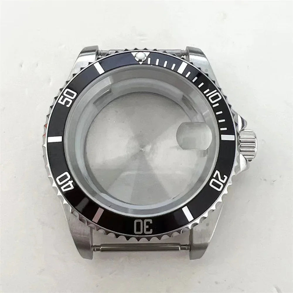 40MM Stainless Steel Watche Case Aluminum Bezel Sapphire for 8215/8200/8205/2813