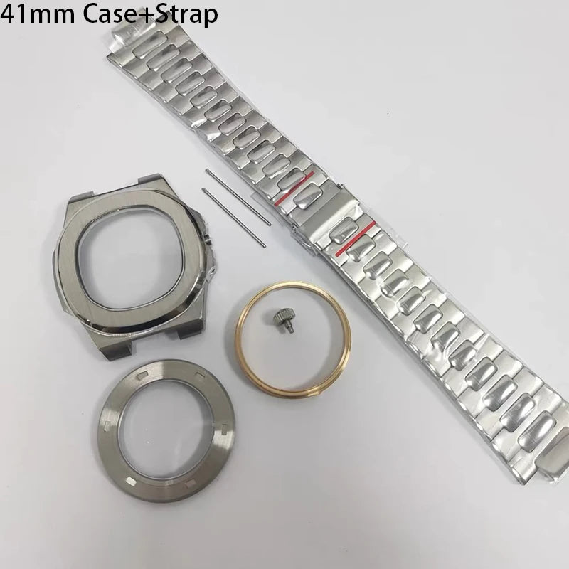 41mm Watch Case+Strap Metal lining Material fit 30.5mm Dial Fit NH35/NH36/4R