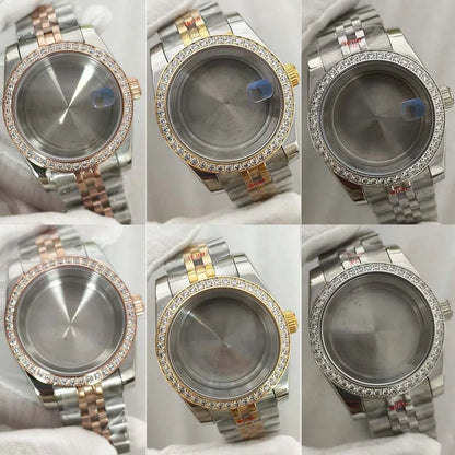 36mm/39mm Watch Case + Strap Sapphire Glass Case for NH35 NH36 4R 7S