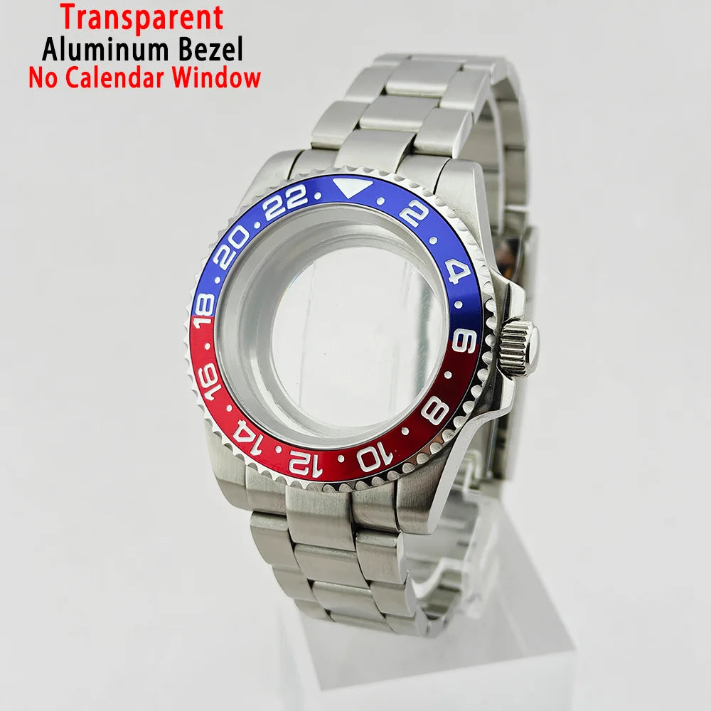40mm Watch Case Ceramic Bezel SUB Bidirectional Rotating Bezel For NH34 GMT