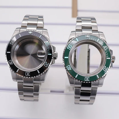 40mm Diver Watch Case Sapphire For NH34/35/36 4R36 8215 Eta 2824 C3 Bezel SUB