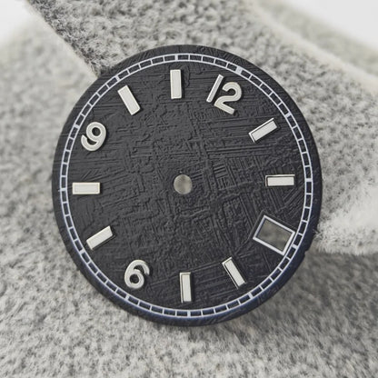 28.5MM Watch Dial Meteorite Pattern with Digital Scale Blue Luminous for NH35/36