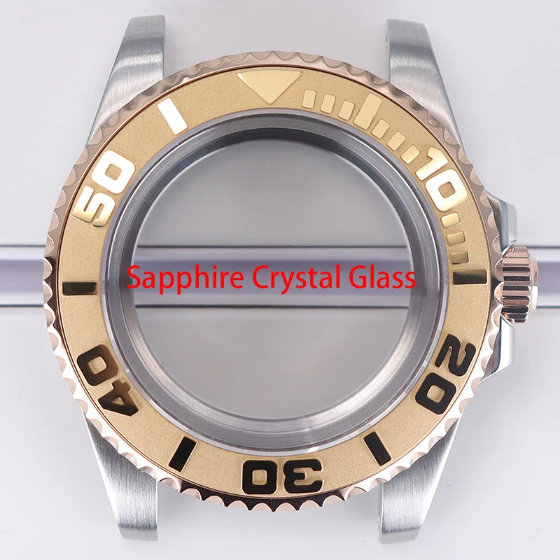 40mm Watch Case Sapphire For NH34/35/36 Eta2824 PT5000 Miyota8215 8205 YACHT