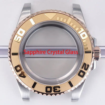 40mm Watch Case Sapphire For NH34/35/36 Eta2824 PT5000 Miyota8215 8205 YACHT