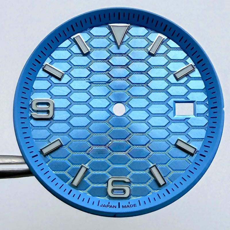 39.5mm Land-Dwellwe Watch Case+Strap Sapphire Glass Luminou 33.8mm Dial Fit NH35