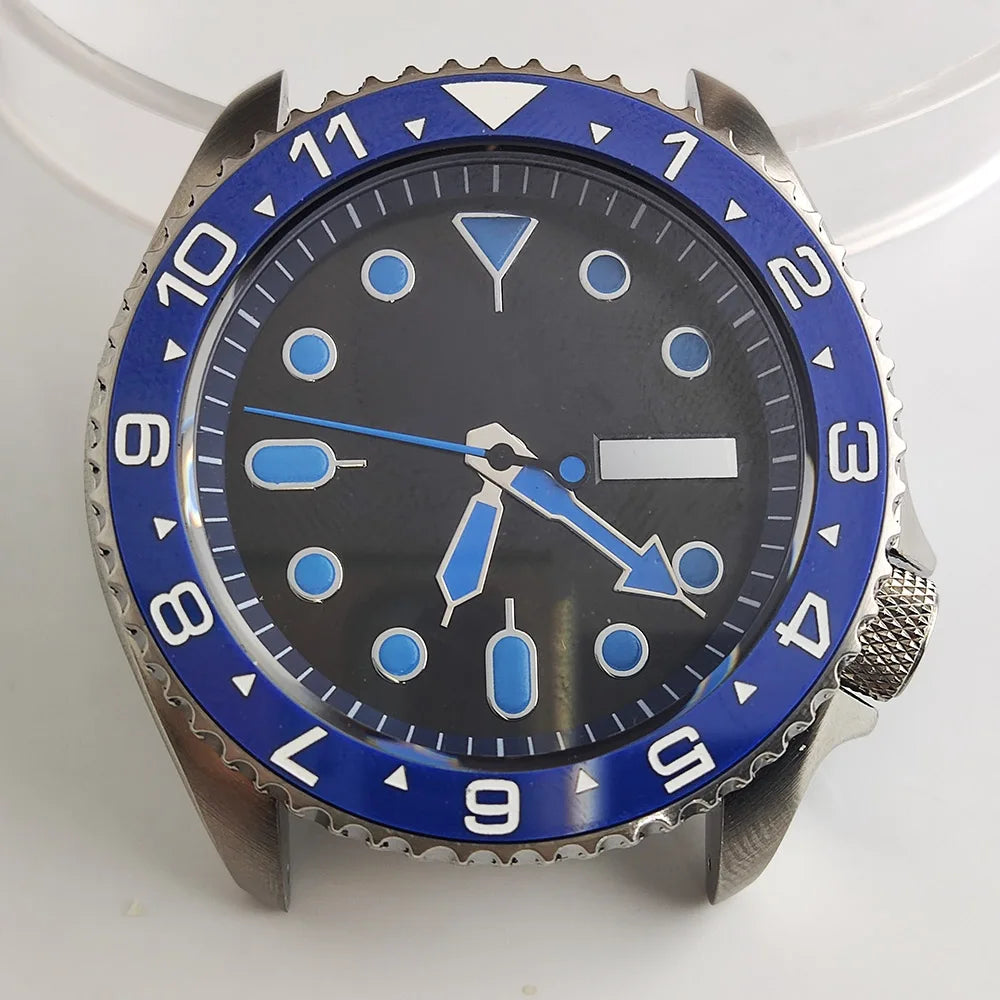 Plane Sapphire Glass Ceramic Bezel Stainless Steel Watch Case Fit NH 35 NH36 Movement High End Waterproof Watch Case