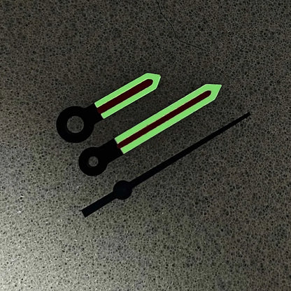 Green Luminous Pointers Black Red Colour Watch Hands for NH35/NH36/4R/7S