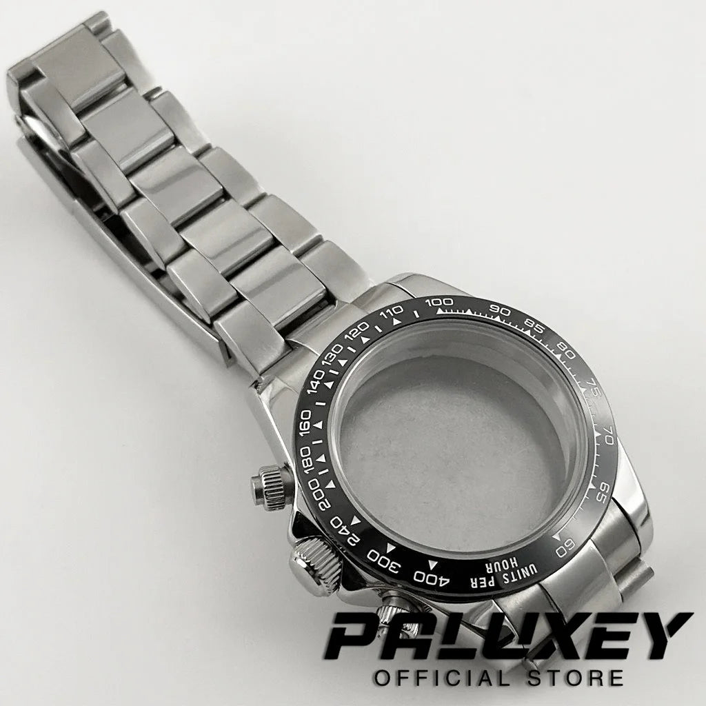 Daytona 40mm Sapphire Glass Watch Case Ceramic Bezel Men's for VK63 VK63A VK64