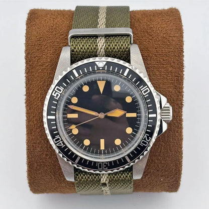40mm Vintage 316L Steel Watch Case with Waterproof  For NH34/35 Nylon Strap