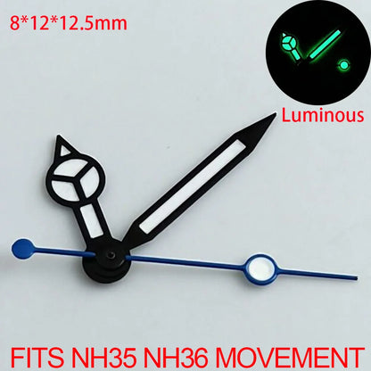 Watch hands green luminous hands fit NH 35 NH36 ETA 2836 2824 Miyota 8205 8215 movement