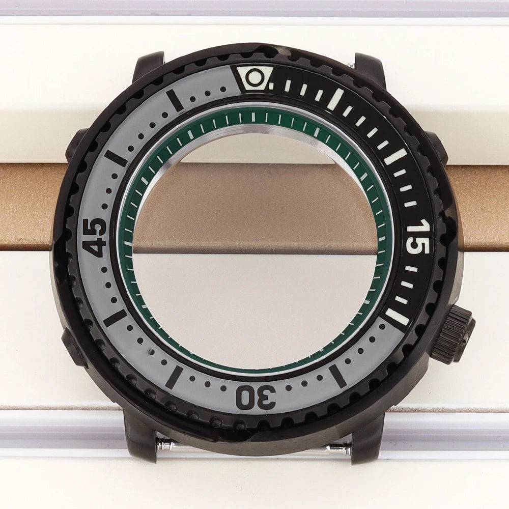 43mm Watch Case For NH34 NH35 NH36 NH38 Tuna Sapphire Crystal Luminous Bezel