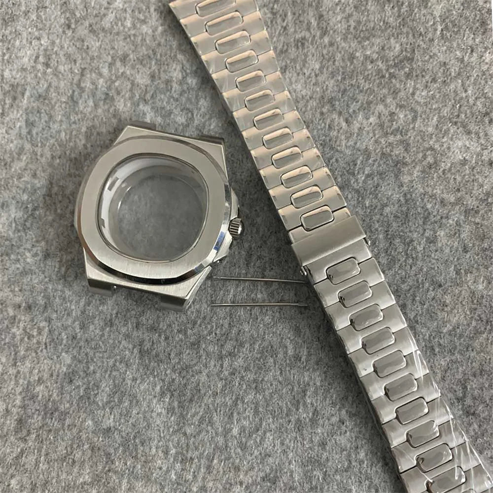 41mm Watch Case Strap for NH35 NH36 4R Transparent Back Cover Shell Watch Band