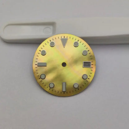 28.5mm Shell Reflective Multicolor Watch Dial C3 Green Luminous For NH35 NH36