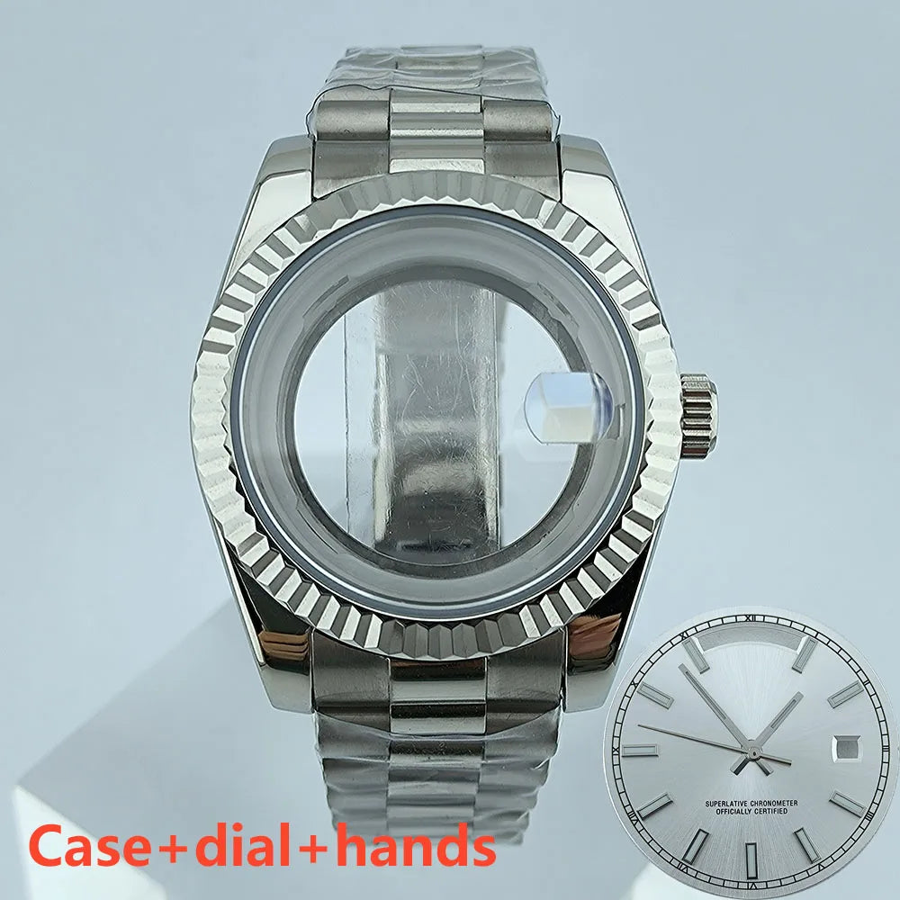 39mm Stainless Steel Watch Case Sapphire Glass suitable for Miyota 8285 Movement