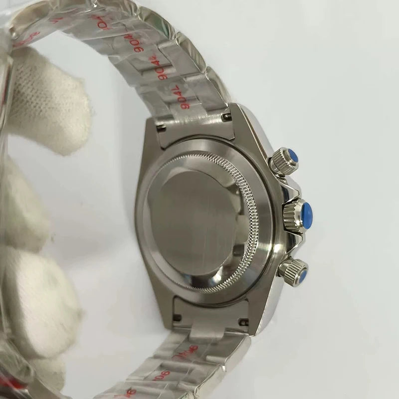 316L Steel 39mm Case+Strap+Bezel Sapphire Glass Ceramic/Steel Bezel Fit VK63