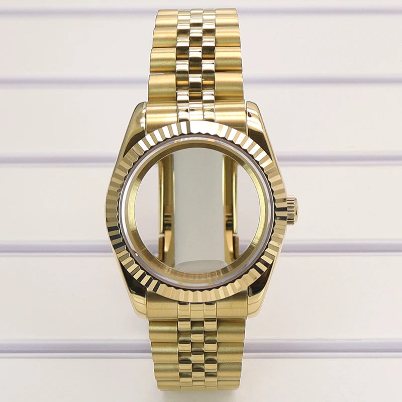 36mm/39mm Fluted Watch Case Sapphire Glass For NH35 NH36 NH38 Miyota 8215 8205