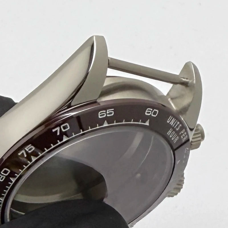 316L Steel 39mm Rose Gold Watch Case Sapphire Glass Ceramic/Steel Bezel Fit VK63