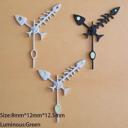 Modified Green Luminous Fish Bone Watch Hands for NH35/NH36/4R/7S Movement