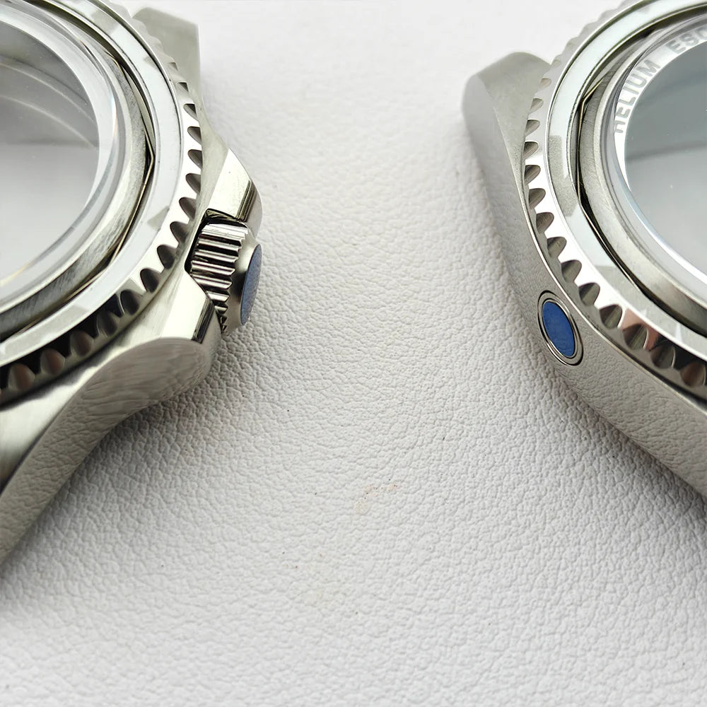 42.8mm Watch Cases Sapphire Both Side Curved Glass Ceramic Bezel For NH34/36/38