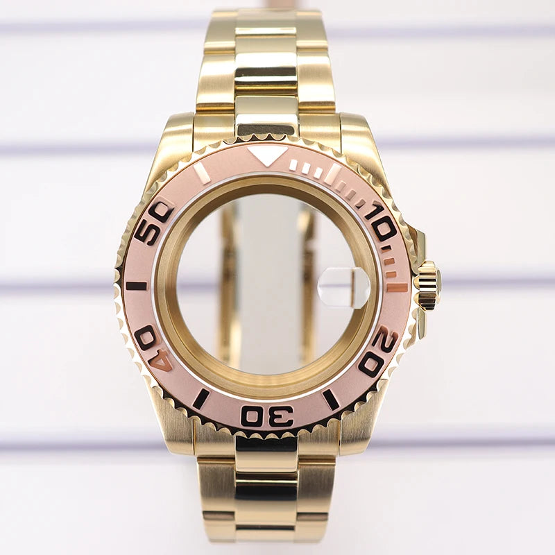 PVD 40mm Watch Case Sapphire For Nh35 Nh36 Nh34 Nh38 Eta 2824 Miyota 8215 YACHT