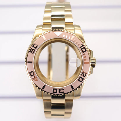 PVD 40mm Watch Case Sapphire For Nh35 Nh36 Nh34 Nh38 Eta 2824 Miyota 8215 YACHT