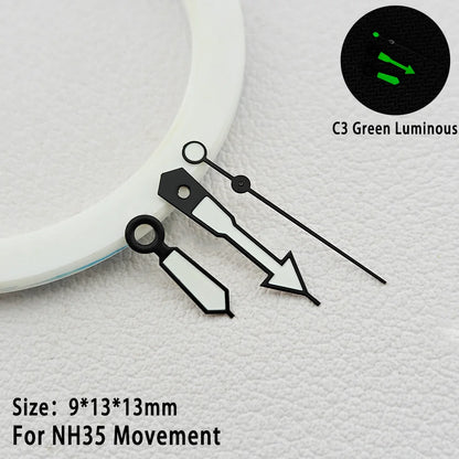 Watch Hands C3 Green Luminous Multi Color Suitable For NH34 NH35 Movement