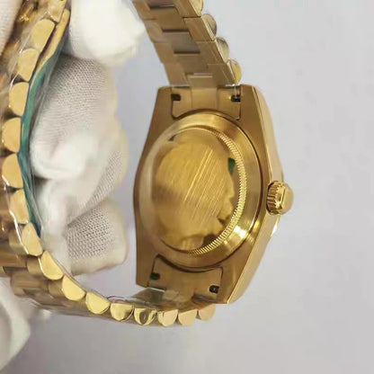 36/39mm Gold Classic Style Watch Case+Strap Jubilee Bracelet Fit NH35/NH36/4R