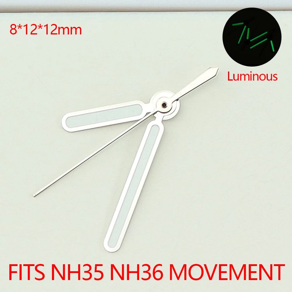 Watch Hands C3 Green Luminous For NH35 NH36 4R36 Movement Nautilus Pointers