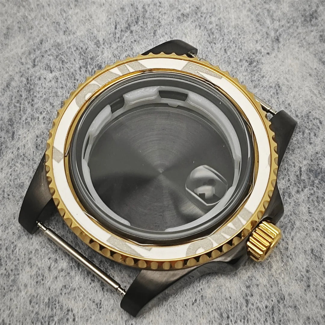 40MM Black Gold Watch Case for 8215/2813/3804/NH35/NH36 Mechanical Movement