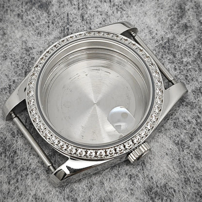 Oyster Diamond tainless Steel Watch Case with Sapphire Crystal Sfor NH35/NH36/4R