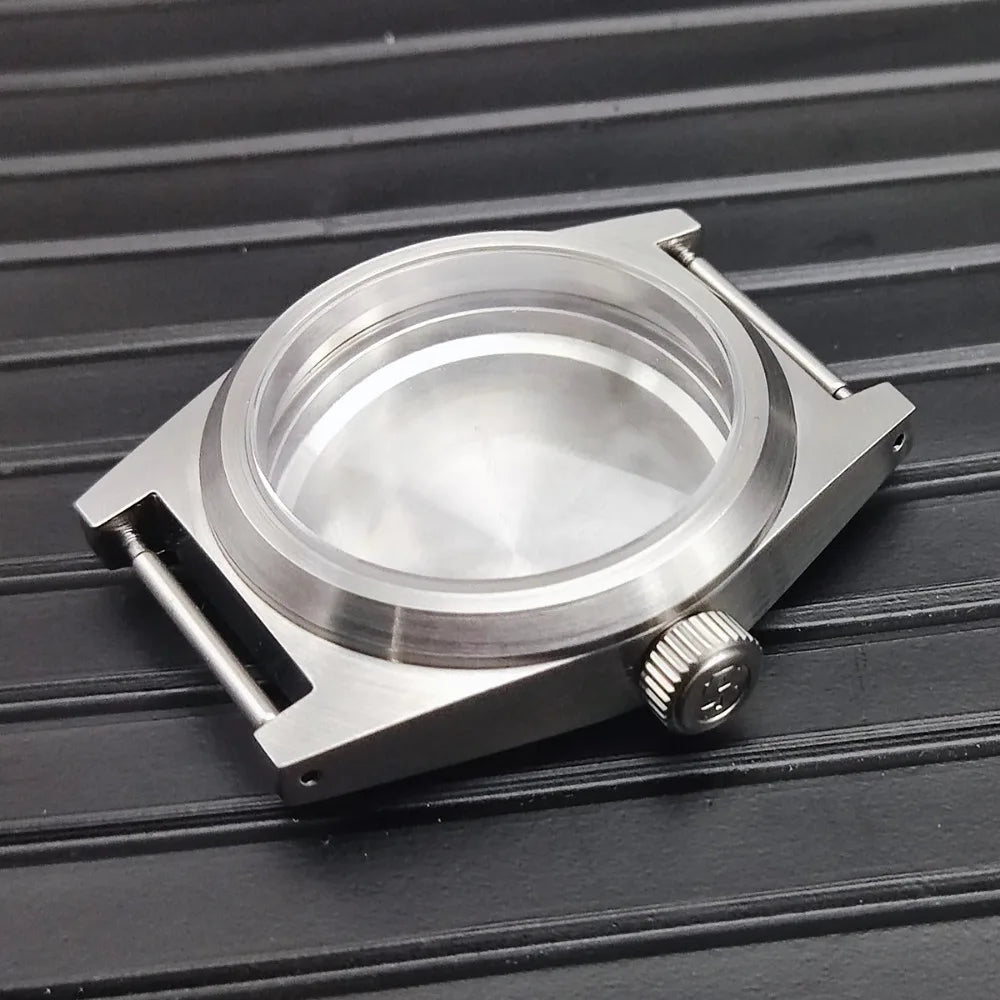 3ATM 38MM Watch Case Brushed Stainless Steel Case with Sapphire Glass for NH35