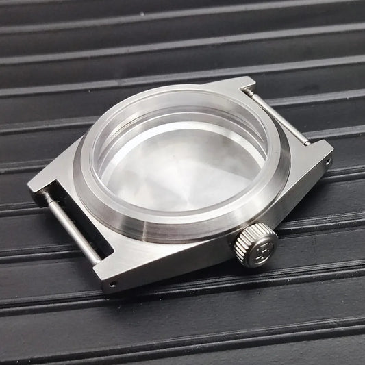 3ATM 38MM Watch Case Brushed Stainless Steel Case with Sapphire Glass for NH35