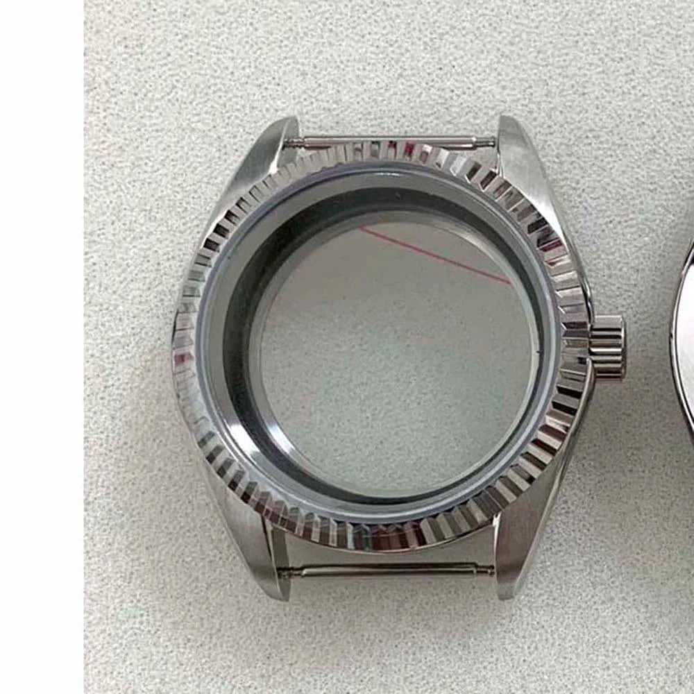 38MM Watch Case W/N Strap Transparent Bottom Shell Sapphire for NH35/36/4R/7S