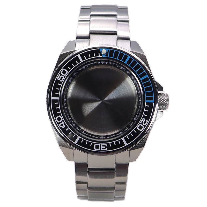 43.8mm Modified Samurai Diving Watch Case Sapphire Glass For NH35 NH36 NH38 4R36