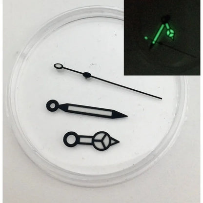 Black Needles with Green Luminous Watch Hands for NH35/NH36 Mechanical Movement