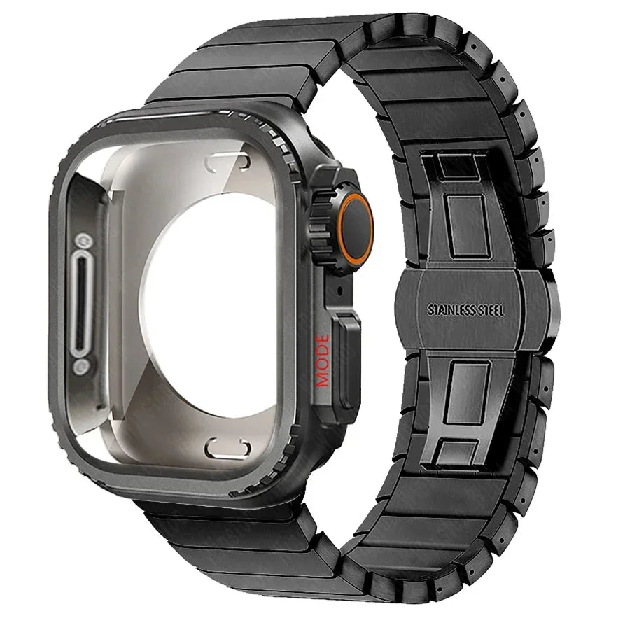 Steel Case+Strap for Apple Watch Metal Band Protective Shell  Series 10 9 8