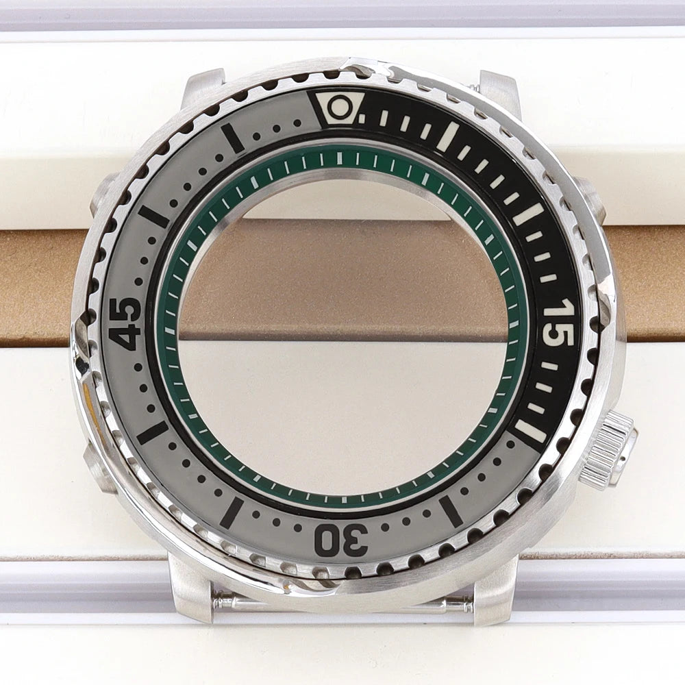 43mm Watch Case For NH34 NH35 NH36 NH38 Tuna Sapphire Crystal Luminous Bezel