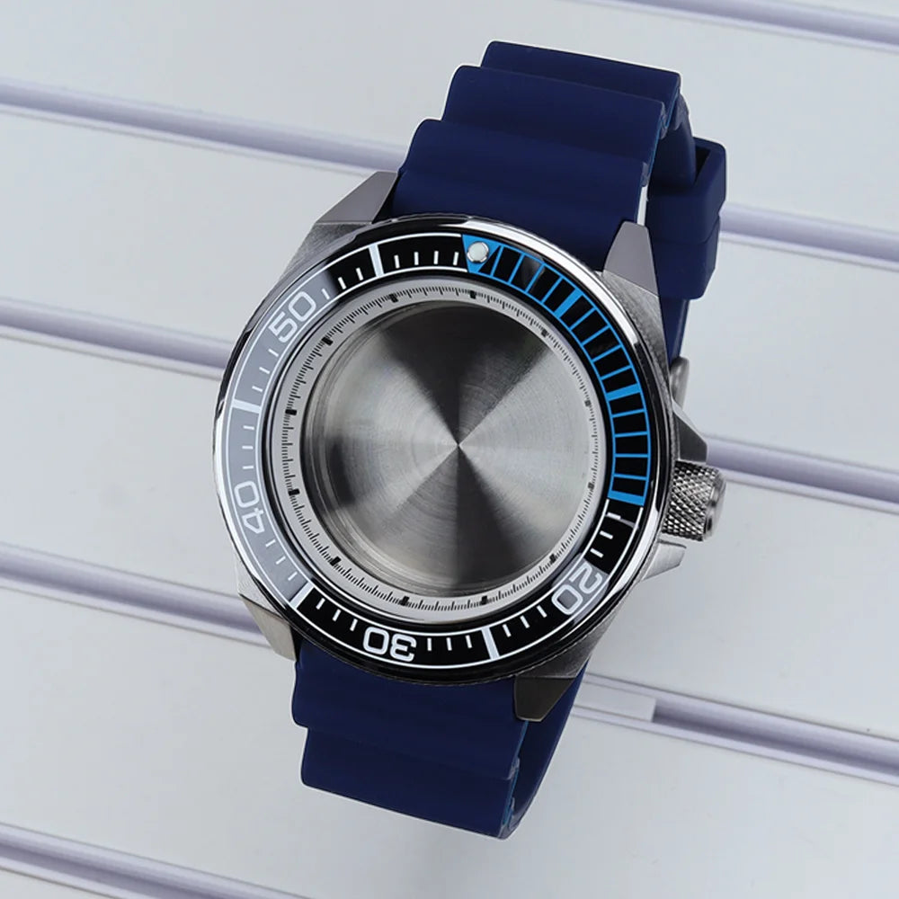Diving Case 43mm Watch Case Sapphire Glass For Mod Samurai NH35 NH36 NH38 NH34