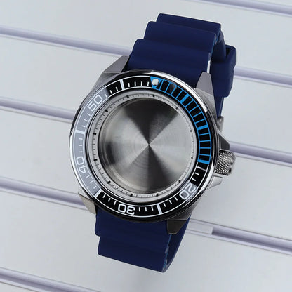 Diving Case 43mm Watch Case Sapphire Glass For Mod Samurai NH35 NH36 NH38 NH34