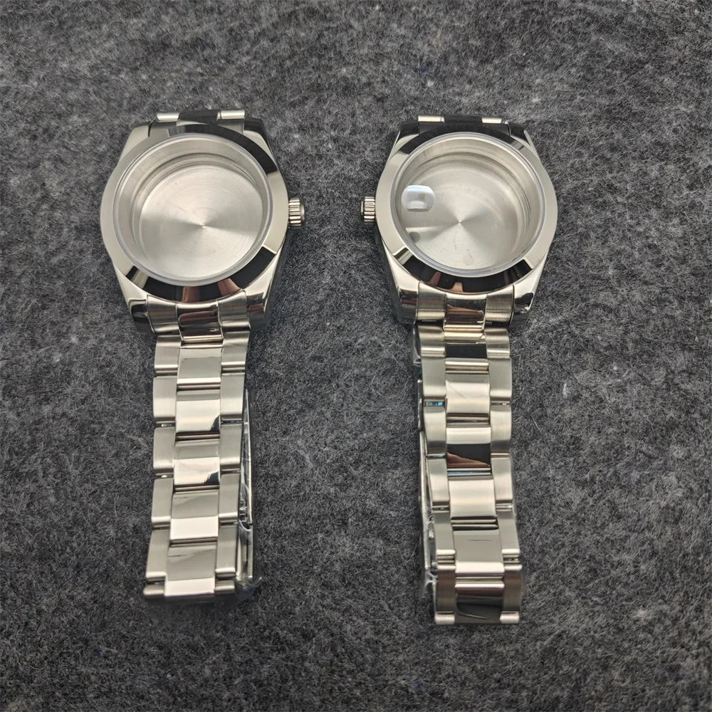 39mm Stainless Steel Watch Case Strap Set with Sapphire Crystal for NH35/ NH36