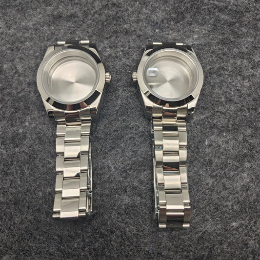 39mm Stainless Steel Watch Case Strap Set with Sapphire Crystal for NH35/ NH36