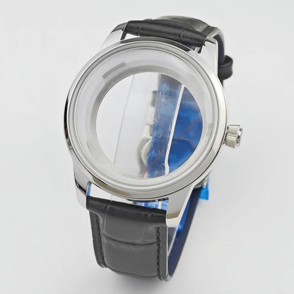 40mm Watch Case & Leather Watch Strap Set Stainless Steel Cocktail Case for NH35