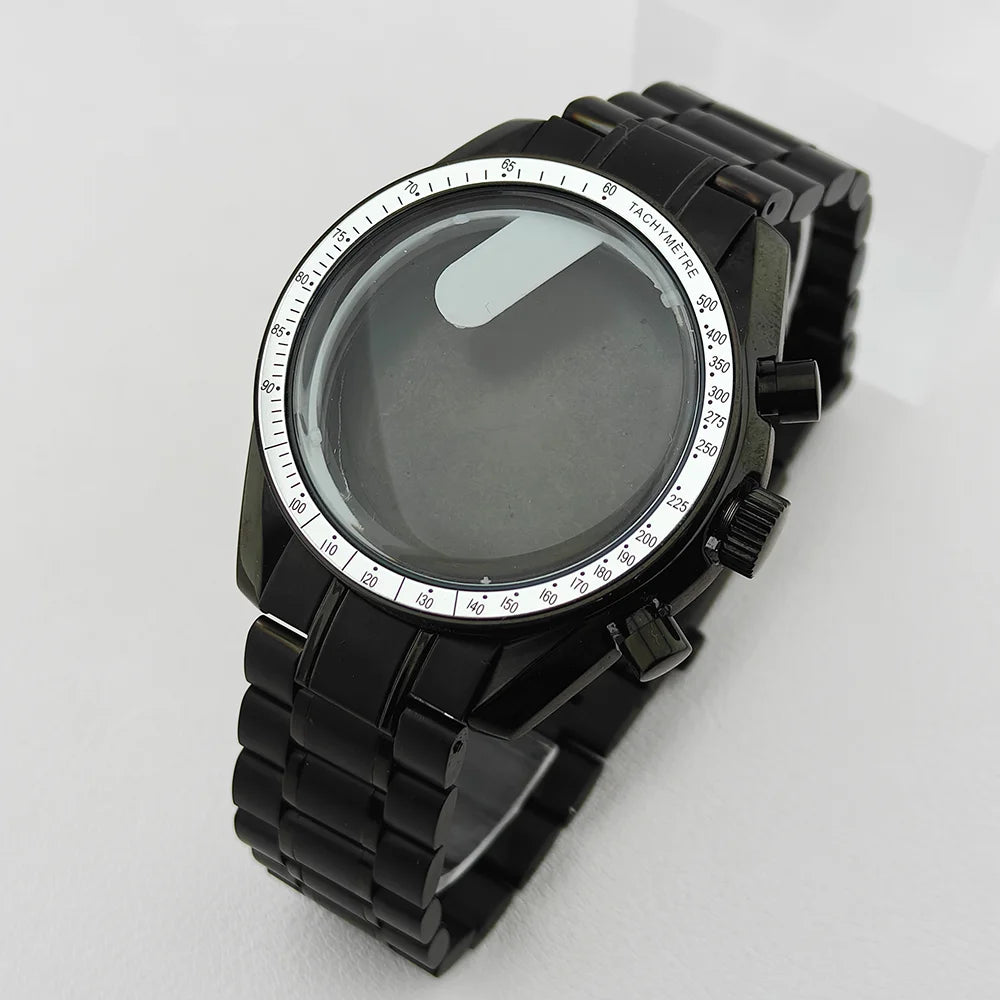 39.7mm Stainless Steel Watch Case Sapphire Glass with Chapter Ring for VK63