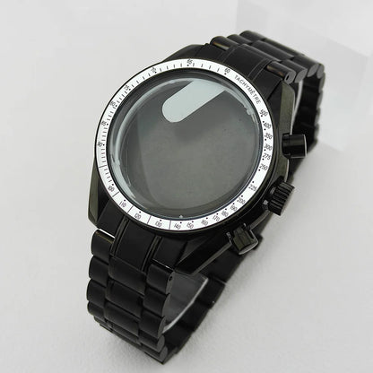 39.7mm Case 20mm Strap for VK63 Watch Head Silver Black Assembled Case Moon Case
