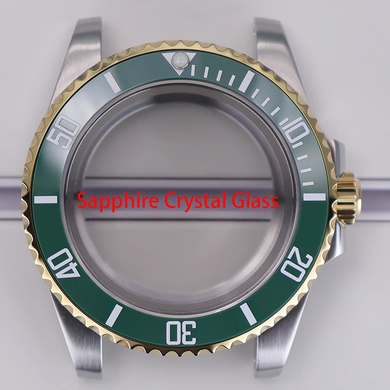 40mm Watch Case Ceramic Bezel Sapphire For NH35/36 Miyota 8215 Eta 2824 PT5000